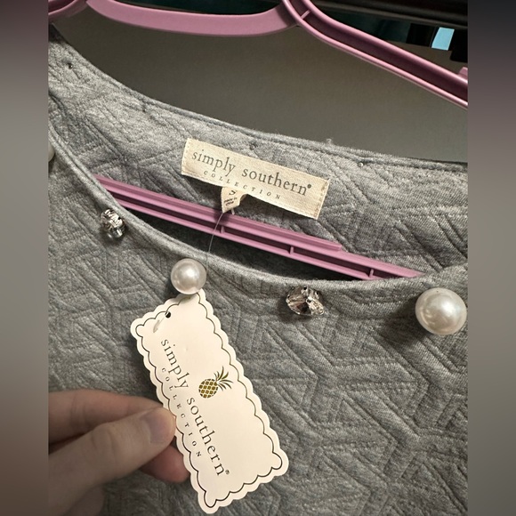 NWT Simply Southern Quilted Puffer Sleeve Dress - Picture 4 of 6